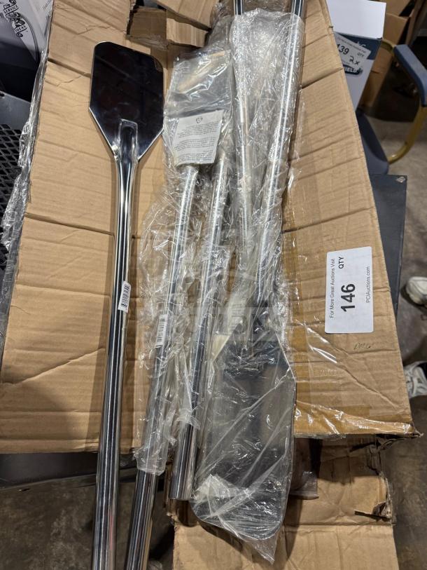 Johnson Rose 30" stainless steel mixing paddles, new in packaging. Durable design ideal for commercial use, set of 12.