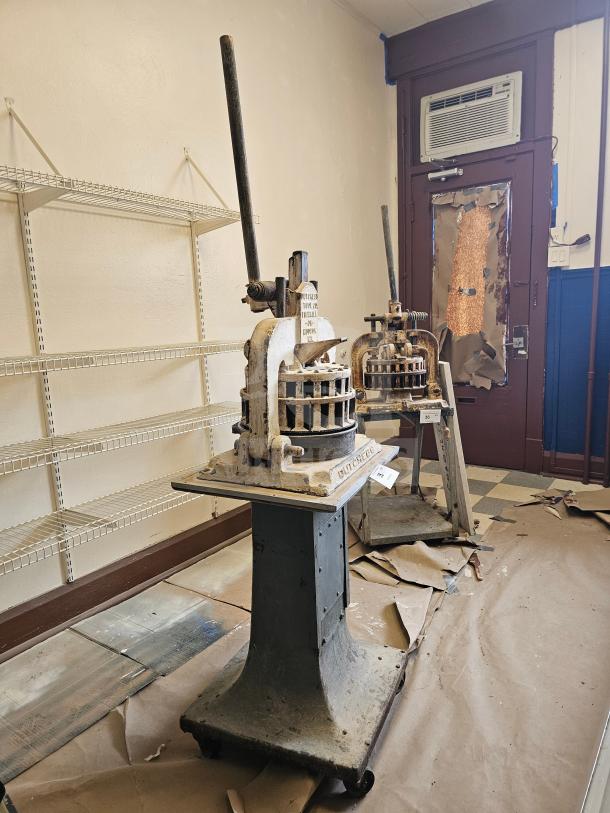 Dutchess Tool Company dough divider, vintage model, industrial design, metal construction, visible wear, manufacturer labels.