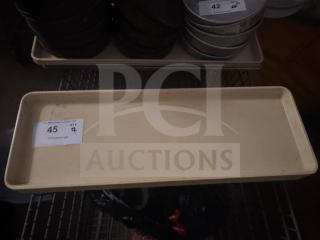 Long rectangular beige plastic tray with minor wear. Visible label: "45 QTY 17," indicating auction details.