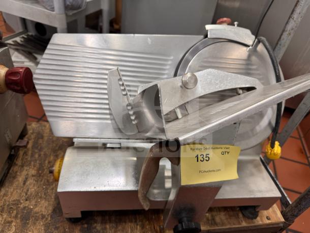 Fleetwood 412 slicer, metal construction, tested and working, visible label with auction details.