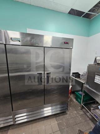 Avantco 54" solid door reach-in refrigerator, stainless steel, digital temperature display, excellent condition.