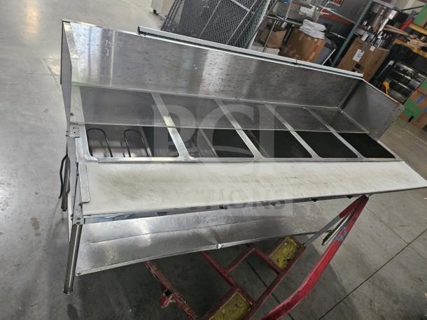 AVATCO 177STE5S 5 Pan Electric Steam Table, open well design, stainless steel, used condition, visible wear.