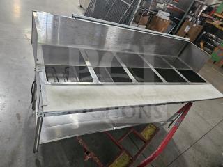 AVATCO 177STE5S 5 Pan Electric Steam Table, open well design, stainless steel, used condition, visible wear.