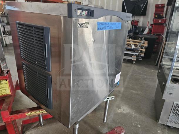 Scotsman Prodigy Series C0830SA-32B ice machine, modular cuber head, stainless steel, used condition, visible side vents and control panel.