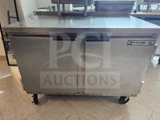 Beverage-Air WTR48A, 48" two solid door undercounter fridge, stainless steel, on wheels, good condition.