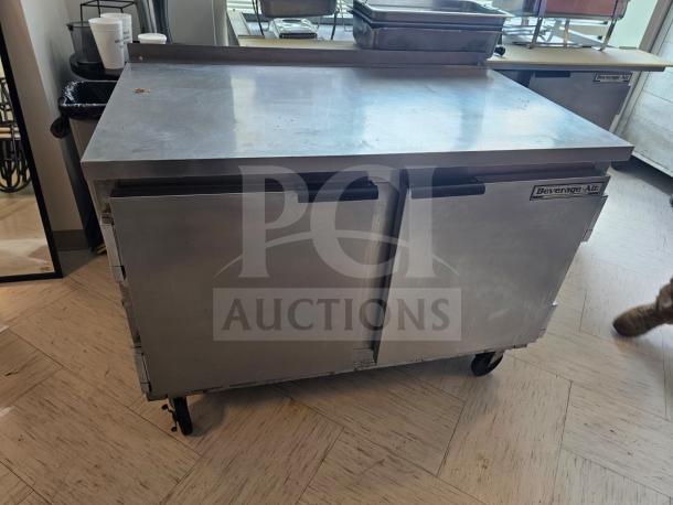 Beverage-Air WTR48A, 48" 2-door undercounter refrigerator, stainless steel, gently used, with visible branding.
