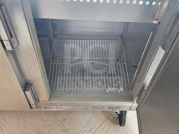 Beverage-Air 72" refrigerated salad bar in used condition, features stainless steel construction and adjustable shelves.