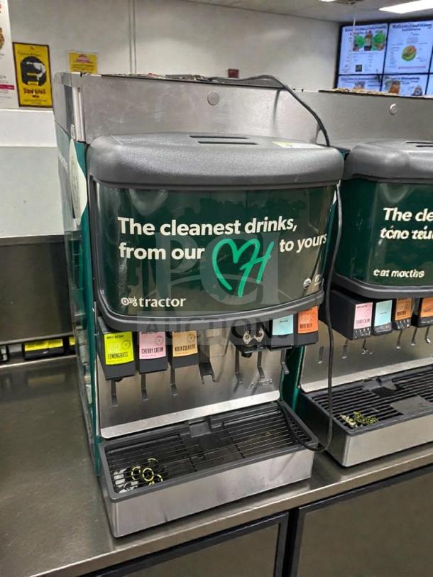 Tractor Beverage Co. multi-flavor juice dispenser, model TRC-M-JCE-0023, 115V, in flawless condition, fully tested and working.