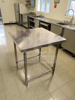 Superb condition stainless steel commercial prep table, model SST-S-PREP-0064, heavy-duty, fully inspected, square top.