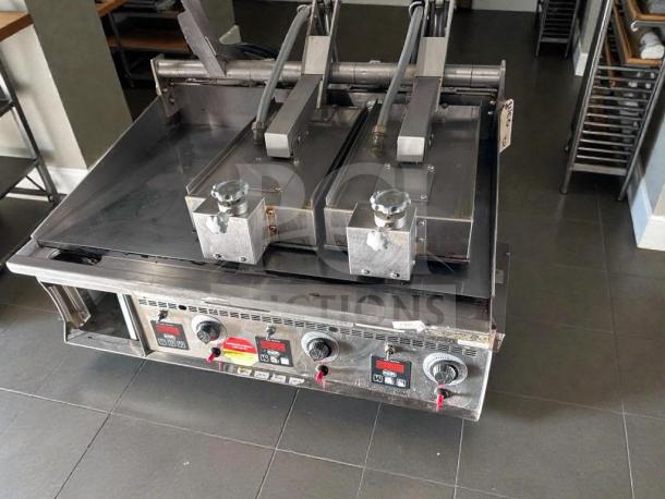 Keating Miraclean® 36" commercial gas griddle in exceptional condition, UL & NSF listed, fully operational, with control knobs.