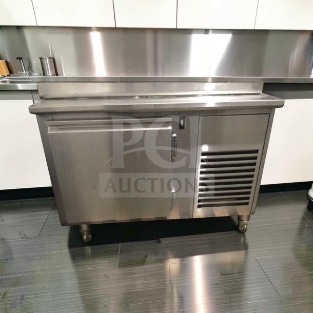 ICM Stainless SCSLC-1800 commercial refrigerated undercounter unit, immaculate condition, fully tested, 120/220V, stainless steel.