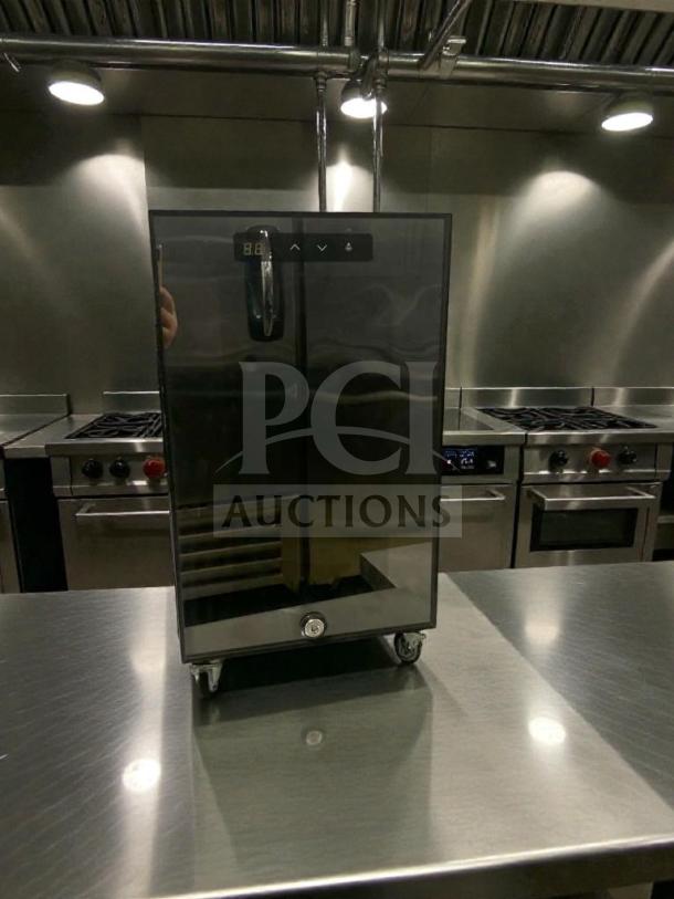 Commercial grade MC-18 wine cooler, 21L, digital control, premium condition, model COM-S-REF-0074, on countertop.