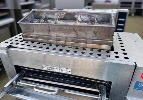 Premium Duke FBB-NC-120 commercial gas conveyor broiler, UL listed, fully tested, stainless steel, Burger King model.
