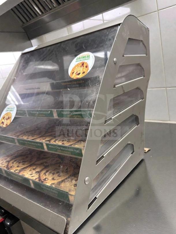 Commercial countertop multi-tier bakery display case, model BAK-M-DISP-0375, in exceptional condition, fully operational.