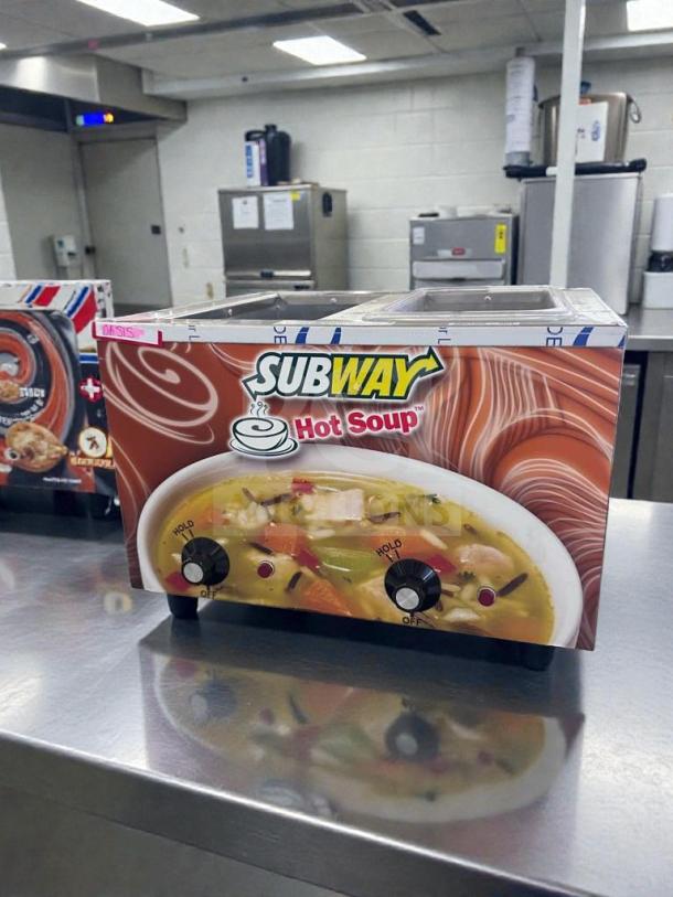 Duke CSW-2-1-AM commercial soup warmer with two wells, UL listed, Subway branding, fully tested, exceptional condition.