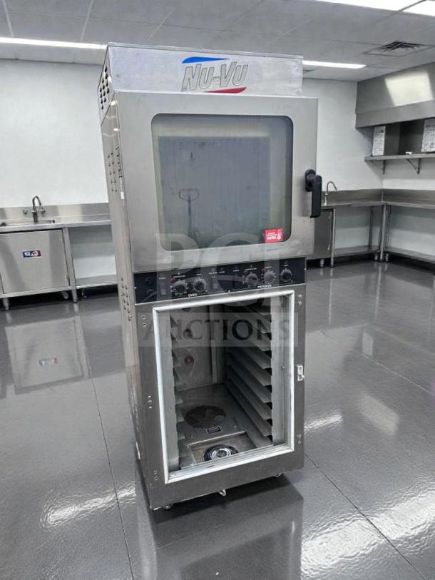 Nu-Vu OP-4/8M commercial oven & proofer combo in excellent condition; tested, ETL & NSF listed, with visible control knobs.