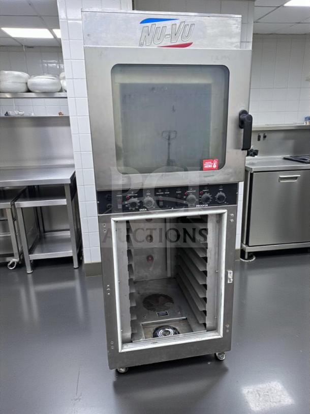 Nu-Vu OP-4/8M commercial oven and proofer, excellent condition, ETL & NSF listed, 208V, fully operational, stainless steel finish.