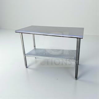 Commercial stainless steel work table, 48"x24", with undershelf, NSF certified, refined condition, ready for use.