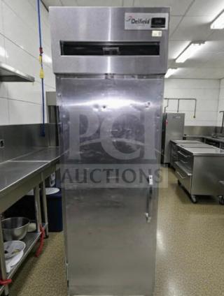 Delfield single door reach-in refrigerator, stainless steel, premium condition, fully tested and operational, model DLF-L-REF-0473.