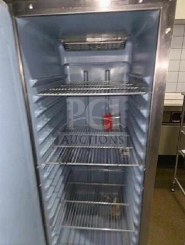 Delfield single door reach-in refrigerator, stainless steel, premium condition, fully operational, model DLF-L-REF-0473.