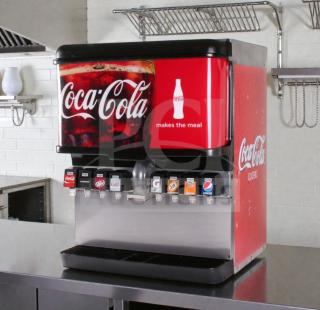 Coca-Cola Model 41930R multi-flavor soda dispenser, stainless steel, high-grade condition, fully operational.