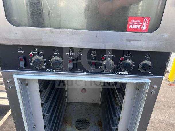 Nu-Vu OP-4/8M commercial oven & proofer combo, immaculate condition, 208V 3 phase, fully operational with control panel shown.