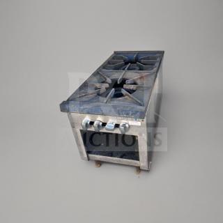 Vulcan commercial single burner stock pot range, heavy-duty gas cooker, top-tier condition, fully tested, Vulcan Equipment brand.