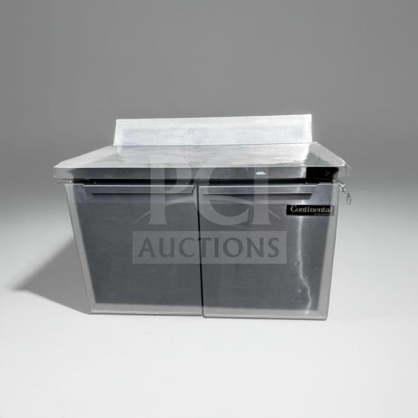 Stainless steel Continental commercial refrigerated chef base, 48" wide, outstanding condition, fully tested, USA-made.