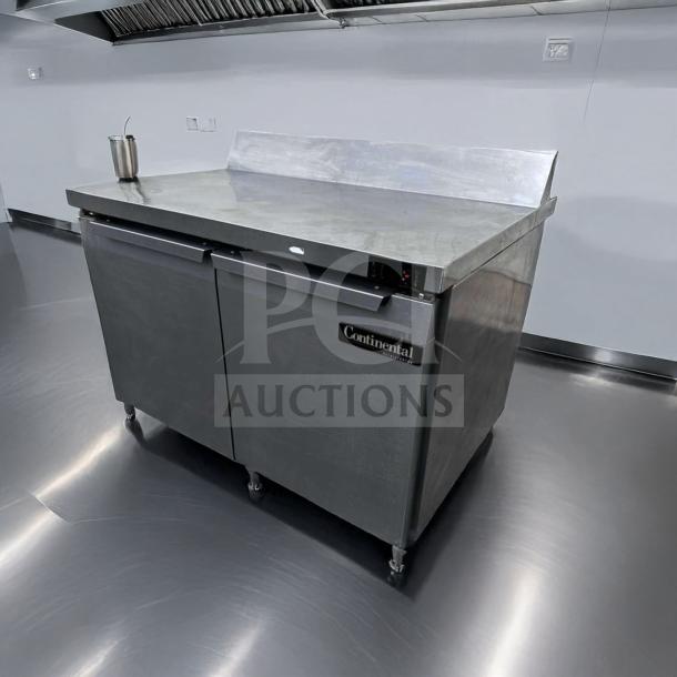 Continental Refrigerated Chef Base, stainless steel, 48-inch, in outstanding condition, fully tested, USA-made.