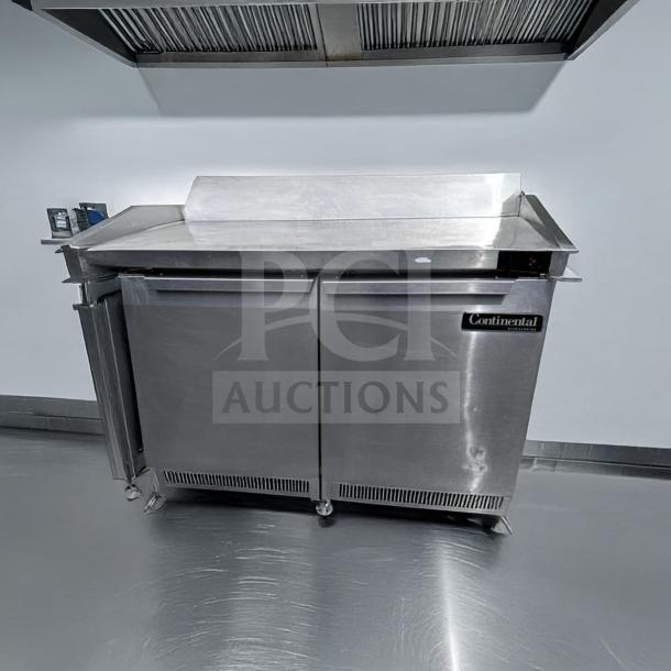 Stainless steel Continental commercial refrigerated chef base, 48" wide, in outstanding condition, fully operational.