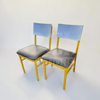 Commercial grade dining chairs with upholstered seats and backs, heavy-duty metal frames, fully inspected, elite condition.