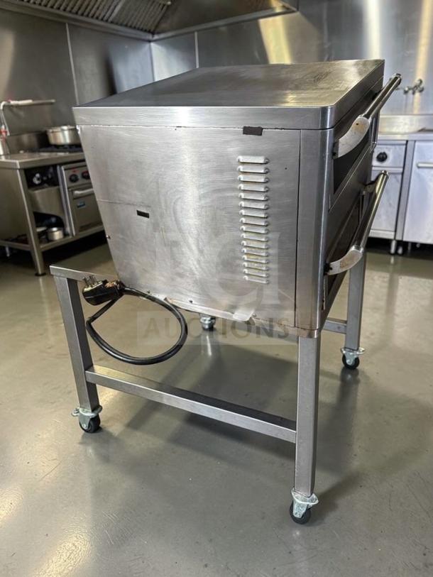 TurboChef HHD-9500 ventless high-speed oven, outstanding condition, stainless steel, on caster stand, fully tested.