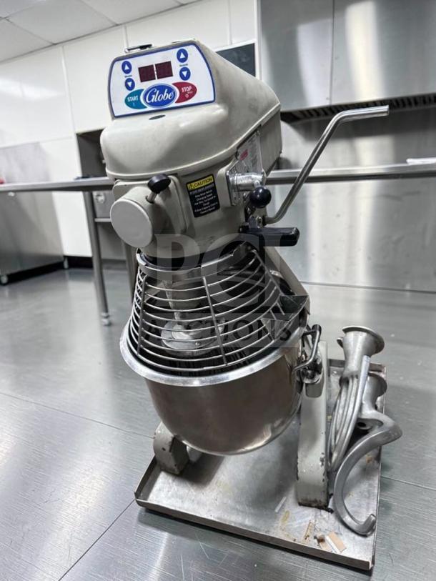 Flawless Globe SP20 Commercial 20 Qt Planetary Mixer, 1/2 HP, 115V, NSF certified, fully tested, with attachments.
