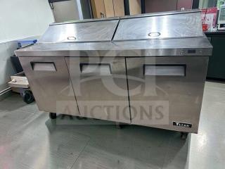 Titan XTSU72 Commercial Sandwich Prep Table Refrigerator, 72" stainless steel, superior condition, ETL listed, fully tested.