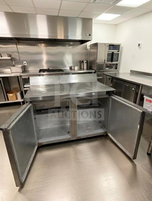 Continental 2-door undercounter worktop refrigerator in stainless steel, prime condition, fully tested, model CON-L-WTR-0626.