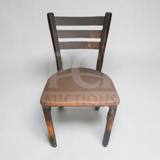 Commercial Restaurant Furniture metal frame dining chair in outstanding condition, durable brown finish, set of 4.