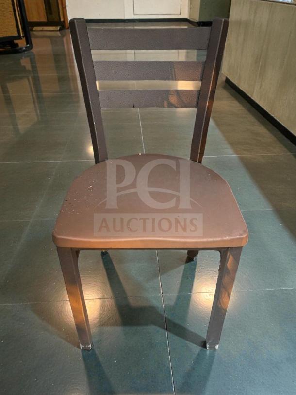 Set of 4 restaurant dining chairs with heavy-duty metal frames, model REST-S-CHR-0665, in outstanding condition.