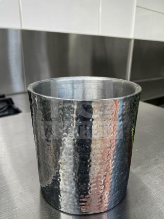 Hammered stainless steel ice bucket in immaculate condition, professional grade, model BAR-S-ICE-0663.