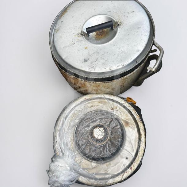 Commercial aluminum stock pot with lid, model Classic Restaurant Stock Pot, heavy-duty, excellent condition, fully inspected.