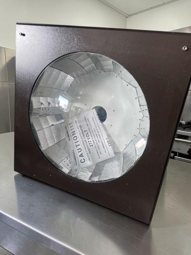 New Sun Valley ceiling light fixture, 24x24, with reflector housing. Tested operational, 277V. Model: Architectural Reflector.