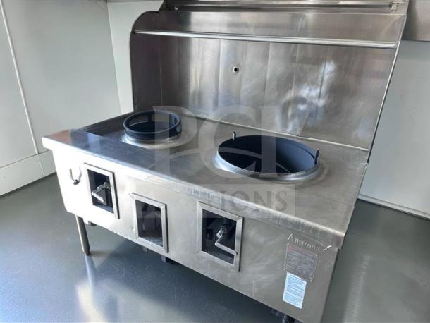 Atosa 2-Hole Dual Burner Wok Range, stainless steel, top-tier condition, model ATO-L-RNG-0695, fully tested.