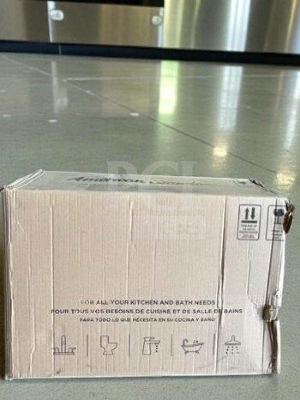 Brand new porcelain pedestal bathroom sink in box, model PED-S-SINK-0733, for commercial/residential use, white ceramic.