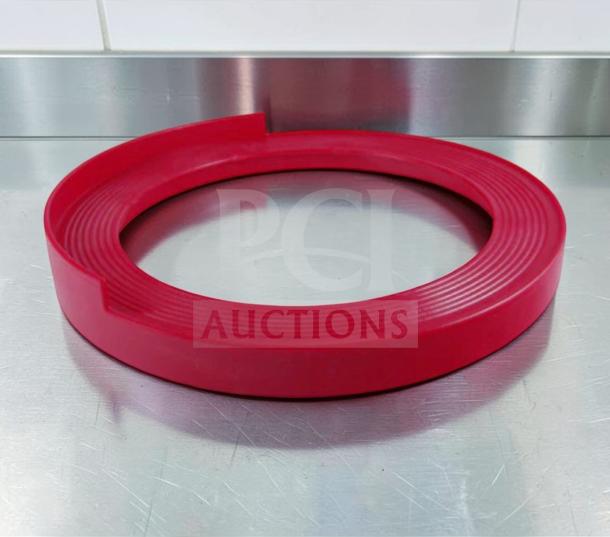 Red heavy-duty plastic beer keg spacer, standard model, by Commercial Beverage Storage Equipment. Superior condition, stackable.