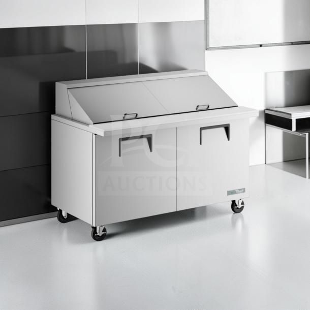 Prime condition True TSSU-48-12-HC refrigerated sandwich prep table, 48" stainless steel, made in USA, fully tested.