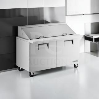 Prime condition True TSSU-48-12-HC refrigerated sandwich prep table, 48" stainless steel, made in USA, fully tested.