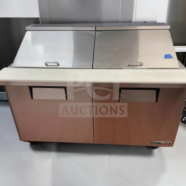True TSSU-48-12-HC refrigerated sandwich prep table, 48" stainless steel, prime condition, made in USA, fully tested.