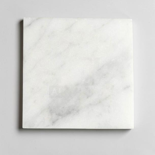 Carrara Marble 4x4 Honed Tile in outstanding condition, natural stone mosaic for interior wall or backsplash.