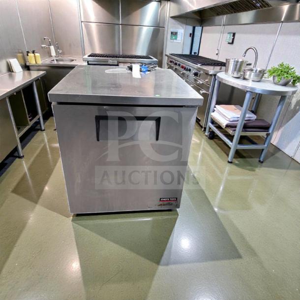 True TUC-27F-LP-HC 27" undercounter freezer, left hinge, stainless steel, excellent condition, fully operational.