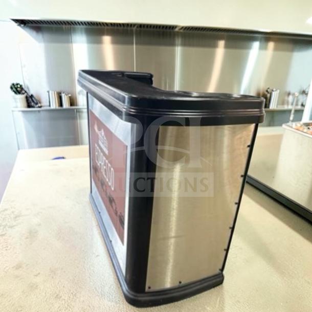 Mobile Espresso Service Cart, 55”, stainless steel panels, top-tier condition, model Esprso-M-CART-0776, fully operational.