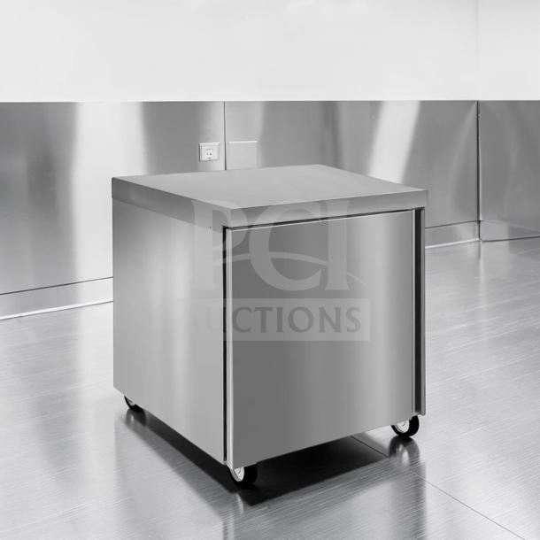 Delfield 4427 commercial undercounter refrigerator, 27” stainless steel, single door, excellent condition, fully tested.